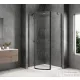 Sapho GLOBE GUN METAL íves zuhanykabin 900x900 mm, balos, transzparent üveg (GB2690LGM)