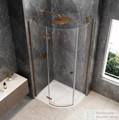 Sapho GLOBE COPPER MATT íves zuhanykabin 900x900 mm, balos, transzparent üveg (GB2690LPG)