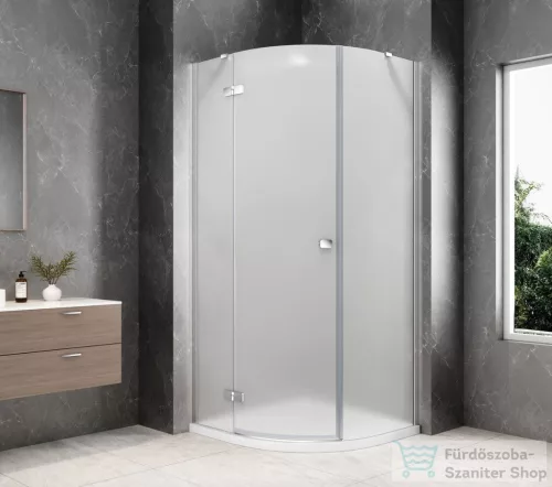 Sapho GLOBE CHROME íves zuhanykabin 900x900 mm, balos, matt üveg (GB2690MLC)