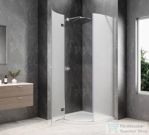 Sapho GLOBE CHROME íves zuhanykabin 900x900 mm, balos, matt üveg (GB2690MLC)