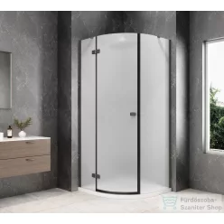   Sapho GLOBE GUN METAL íves zuhanykabin 900x900 mm, balos, matt üveg (GB2690MLGM)