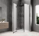 Sapho GLOBE GUN METAL íves zuhanykabin 900x900 mm, balos, matt üveg (GB2690MLGM)