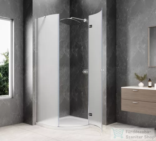 Sapho GLOBE CHROME íves zuhanykabin 900x900 mm, jobbos, matt üveg (GB2690MRC)