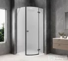 Sapho GLOBE GUN METAL íves zuhanykabin 900x900 mm, jobbos, matt üveg (GB2690MRGM)