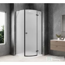   Sapho GLOBE GUN METAL íves zuhanykabin 900x900 mm, jobbos, matt üveg (GB2690MRGM)