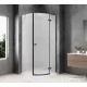 Sapho GLOBE GUN METAL íves zuhanykabin 900x900 mm, jobbos, matt üveg (GB2690MRGM)