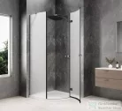 Sapho GLOBE GUN METAL íves zuhanykabin 900x900 mm, jobbos, matt üveg (GB2690MRGM)