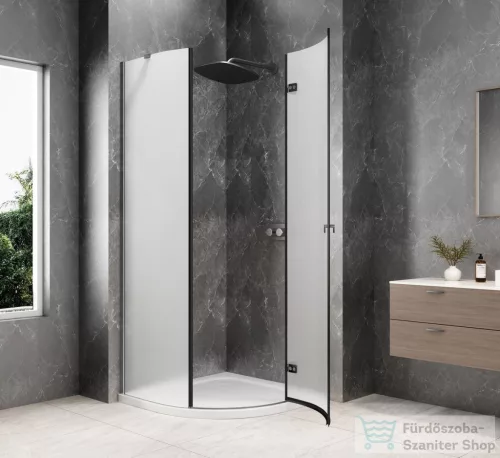 Sapho GLOBE GUN METAL íves zuhanykabin 900x900 mm, jobbos, matt üveg (GB2690MRGM)