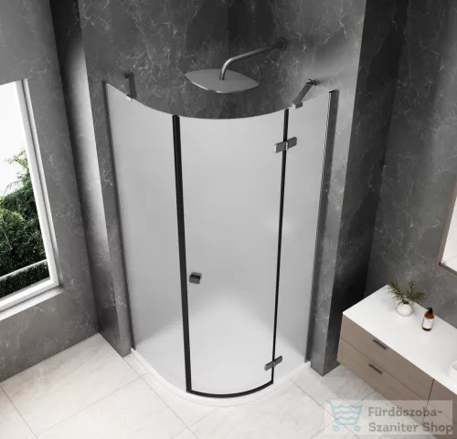 Sapho GLOBE GUN METAL íves zuhanykabin 900x900 mm, jobbos, matt üveg (GB2690MRGM)