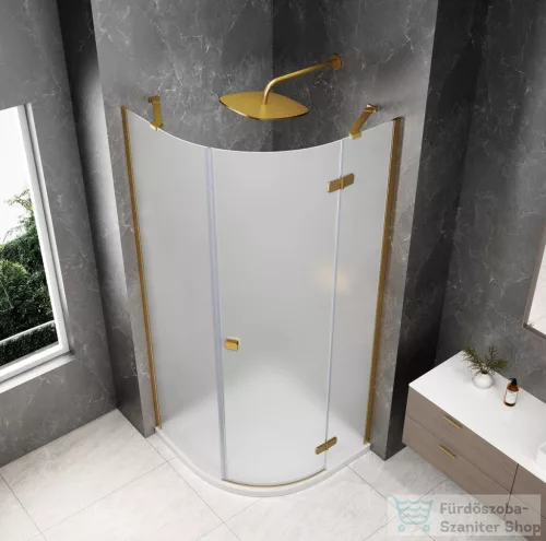 Sapho GLOBE GOLD MATT íves zuhanykabin 900x900 mm, jobbos, matt üveg (GB2690MRG)