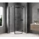 Sapho GLOBE BLACK íves zuhanykabin 900x900 mm, jobbos, transzparent üveg (GB2690RB)