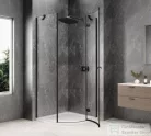 Sapho GLOBE BLACK íves zuhanykabin 900x900 mm, jobbos, transzparent üveg (GB2690RB)