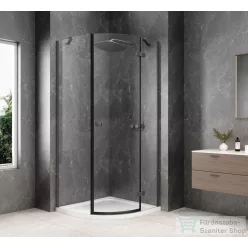   Sapho GLOBE GUN METAL íves zuhanykabin 900x900 mm, jobbos, transzparent üveg (GB2690RGM)