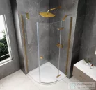 Sapho GLOBE GOLD MATT íves zuhanykabin 900x900 mm, jobbos, transzparent üveg (GB2690RG)