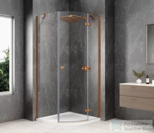 Sapho GLOBE COPPER MATT íves zuhanykabin 900x900 mm, jobbos, matt üveg (GB2690RPG)