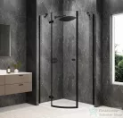 Sapho GLOBE BLACK íves zuhanykabin 900x800 mm, balos, transzparent üveg (GB2980LB)