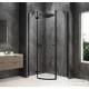 Sapho GLOBE BLACK íves zuhanykabin 900x800 mm, balos, transzparent üveg (GB2980LB)