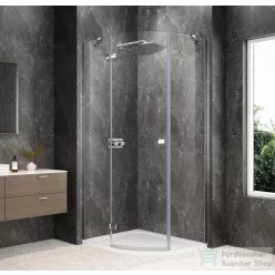   Sapho GLOBE CHROME íves zuhanykabin 900x800 mm, balos, transzparent üveg (GB2980LC)