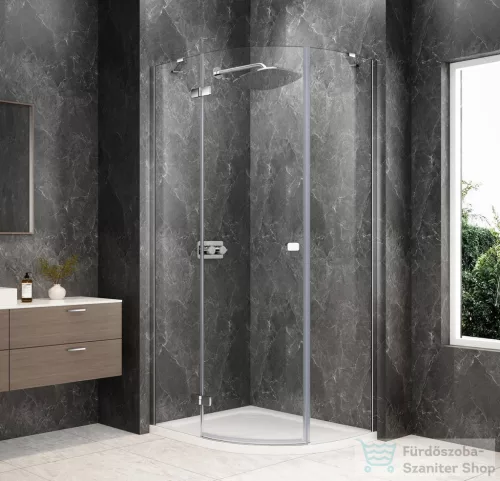 Sapho GLOBE CHROME íves zuhanykabin 900x800 mm, balos, transzparent üveg (GB2980LC)