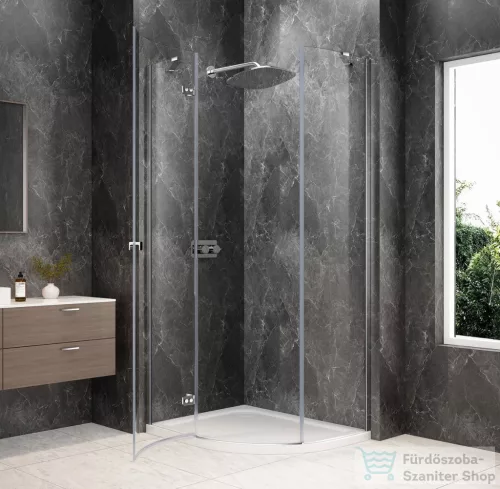 Sapho GLOBE CHROME íves zuhanykabin 900x800 mm, balos, transzparent üveg (GB2980LC)