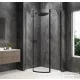 Sapho GLOBE GUN METAL íves zuhanykabin 900x800 mm, balos, transzparent üveg (GB2980LGM)