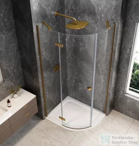 Sapho GLOBE GOLD MATT íves zuhanykabin 900x800 mm, balos, transzparent üveg (GB2980LG)