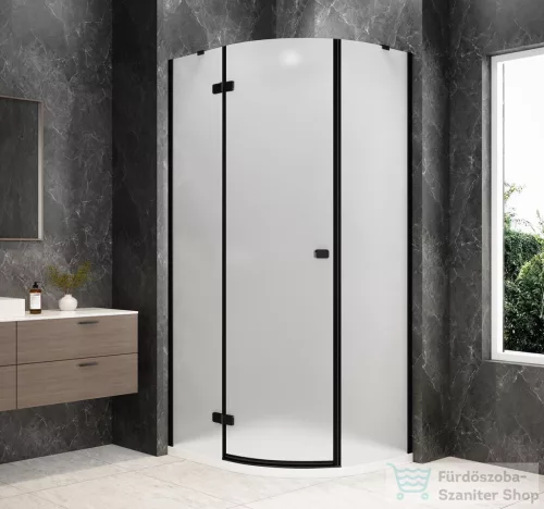 Sapho GLOBE BLACK íves zuhanykabin 900x800 mm, balos, matt üveg (GB2980MLB)