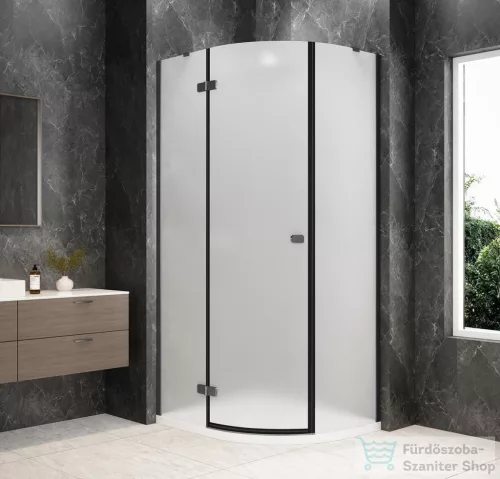 Sapho GLOBE GUN METAL íves zuhanykabin 900x800 mm, balos, matt üveg (GB2980MLGM)