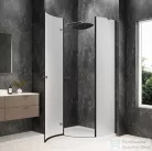 Sapho GLOBE GUN METAL íves zuhanykabin 900x800 mm, balos, matt üveg (GB2980MLGM)