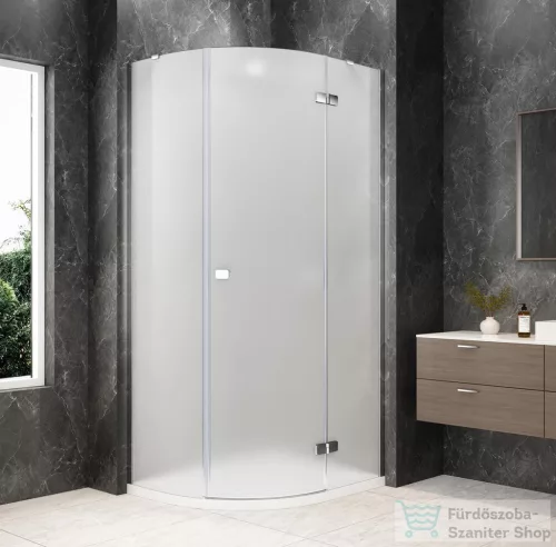 Sapho GLOBE CHROME íves zuhanykabin 900x800 mm, jobbos, matt üveg (GB2980MRC)