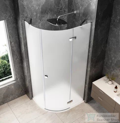 Sapho GLOBE CHROME íves zuhanykabin 900x800 mm, jobbos, matt üveg (GB2980MRC)