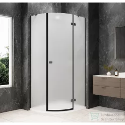   Sapho GLOBE GUN METAL íves zuhanykabin 900x800 mm, jobbos, matt üveg (GB2980MRGM)