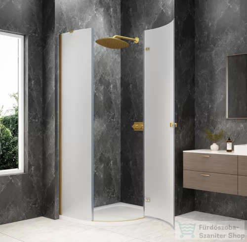 Sapho GLOBE GOLD MATT íves zuhanykabin 900x800 mm, jobbos, matt üveg (GB2980MRG)