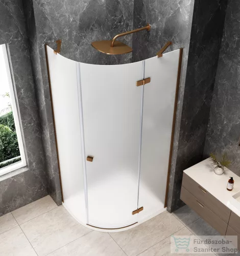 Sapho GLOBE COPPER MATT íves zuhanykabin 900x800 mm, jobbos, matt üveg (GB2980MRPG)