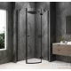 Sapho GLOBE BLACK íves zuhanykabin 900x800 mm, jobbos, transzparent üveg (GB2980RB)