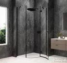 Sapho GLOBE BLACK íves zuhanykabin 900x800 mm, jobbos, transzparent üveg (GB2980RB)