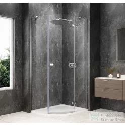   Sapho GLOBE CHROME íves zuhanykabin 900x800 mm, jobbos, transzparent üveg (GB2980RC)