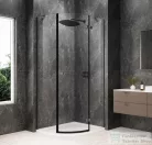Sapho GLOBE GUN METAL íves zuhanykabin 900x800 mm, jobbos, transzparent üveg (GB2980RGM)
