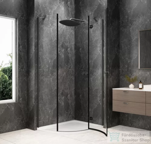 Sapho GLOBE GUN METAL íves zuhanykabin 900x800 mm, jobbos, transzparent üveg (GB2980RGM)