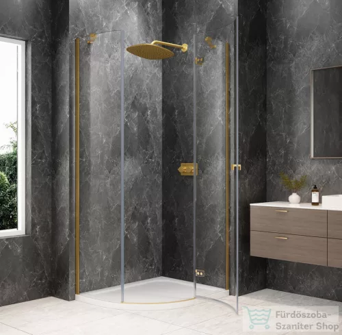 Sapho GLOBE GOLD MATT íves zuhanykabin 900x800 mm, jobbos, transzparent üveg (GB2980RG)