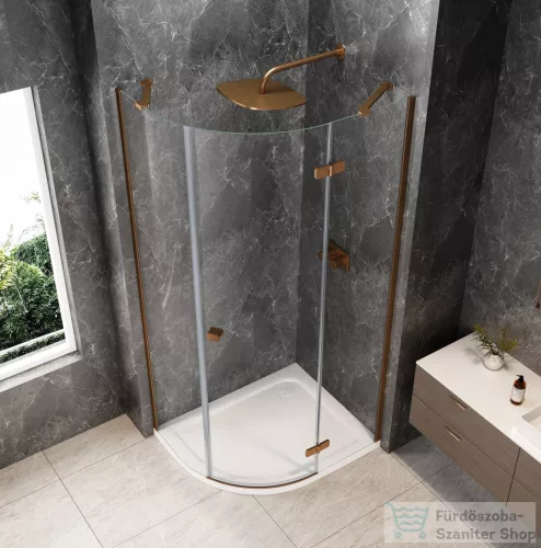 Sapho GLOBE COPPER MATT íves zuhanykabin 900x800 mm, jobbos, transzparent üveg (GB2980RPG)