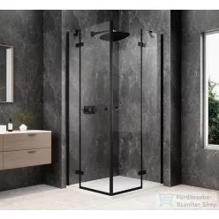   Sapho GLOBE BLACK sarokbelépős zuhanykabin, 1200x1000 mm, transzparent üveg (GB5200B)