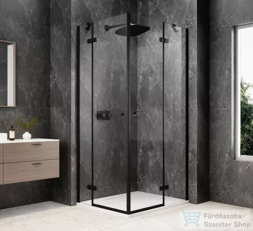 Sapho GLOBE BLACK sarokbelépős zuhanykabin, 1200x900 mm, transzparent üveg (GB5290B)