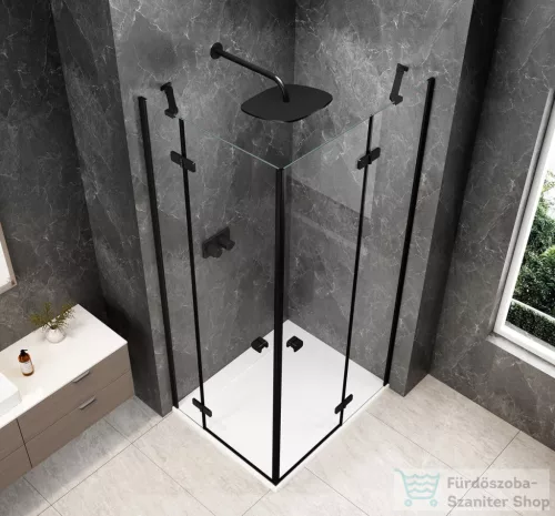 Sapho GLOBE BLACK sarokbelépős zuhanykabin, 1200x900 mm, transzparent üveg (GB5290B)