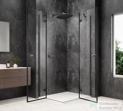 Sapho GLOBE GUN METAL sarokbelépős zuhanykabin, 1200x900 mm, transzparent üveg (GB5290GM)