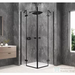   Sapho GLOBE BLACK sarokbelépős zuhanykabin 800x800 mm, transzparent üveg (GB5880B)