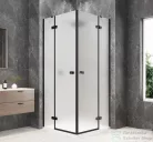 Sapho GLOBE BLACK sarokbelépős zuhanykabin 800x800 mm, matt üveg (GB5880MB)