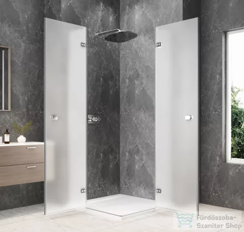 Sapho GLOBE CHROME sarokbelépős zuhanykabin 800x800 mm, matt üveg (GB5880MC)