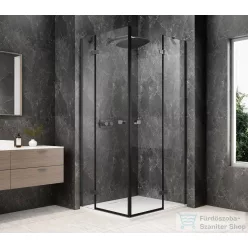   Sapho GLOBE GUN METAL sarokbelépős zuhanykabin, 900x800 mm, transzparent üveg (GB5980GM)