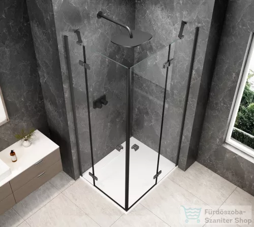 Sapho GLOBE GUN METAL sarokbelépős zuhanykabin, 900x800 mm, transzparent üveg (GB5980GM)
